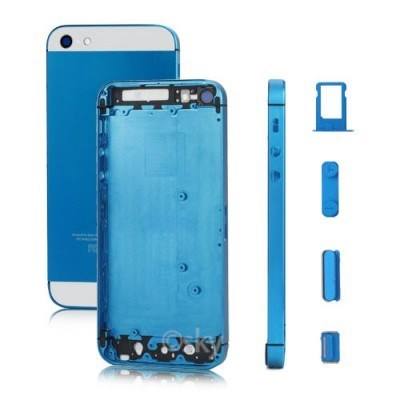 iPhone 5 Alu Backcover Rückseite Blau Weiss (ohne vorm)