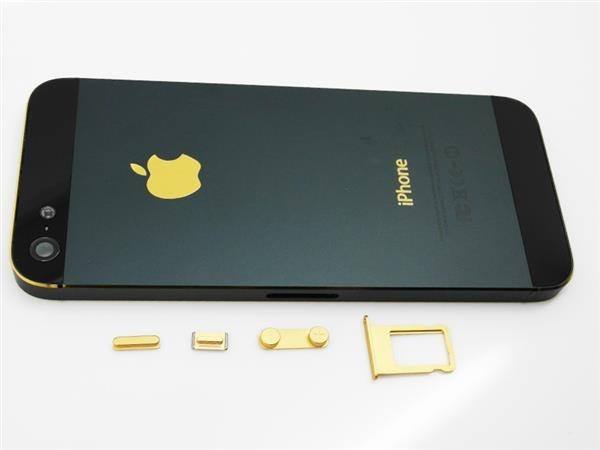 iPhone 5 Alu Backcover Rückseite Schwarz Gold