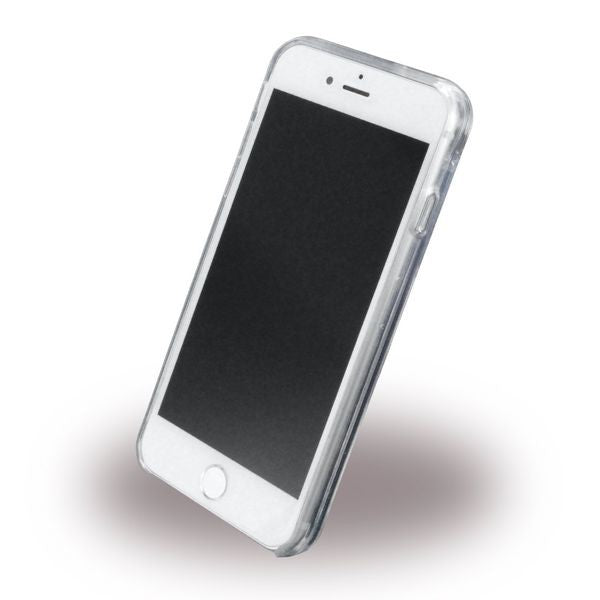 Guess GUHCP7LGLUFLRA Hart Schutzhülle für Apple iPhone 7 Plus, 8 Plus, glitzer/rasberry