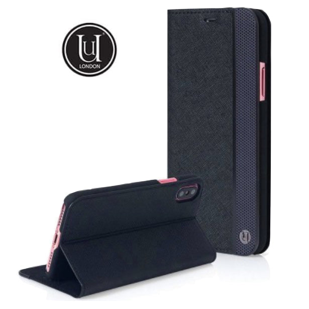 Uunique - iPhone Xs / X Flip Cover Folio Case Gunmetal (UUIP8WC007) - Schwarz