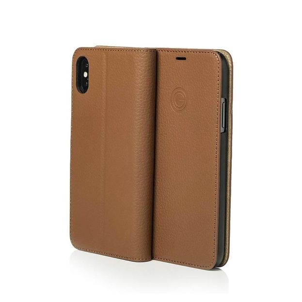 Mike Galeli - iPhone Xs / X Echtleder Book Case Tasche Flip Cover (MARCIPX-M04) - Braun