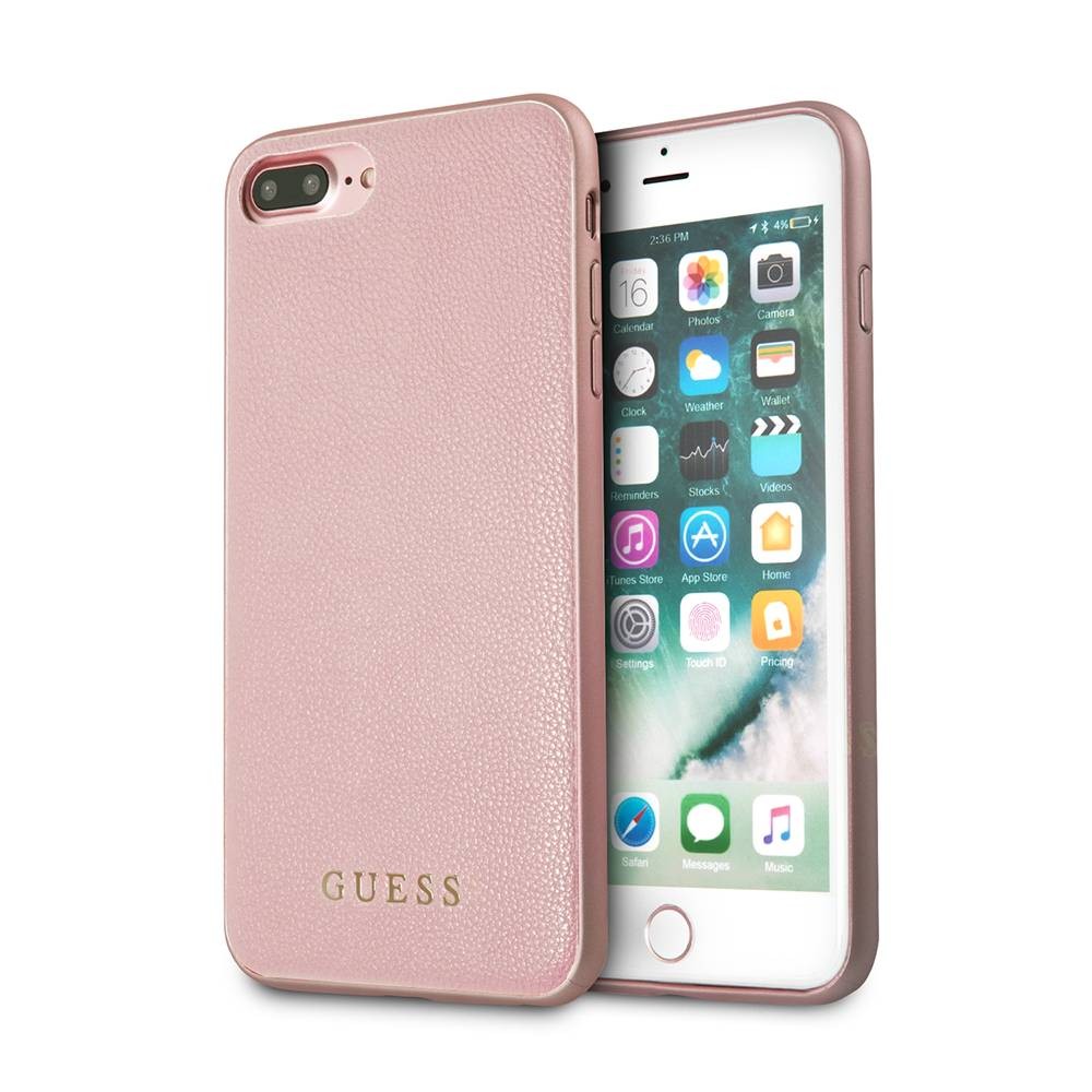 Guess - iPhone 8 Plus / 7 Plus / 6S Plus / 6 Plus Iridescent Leder Hardcase Hülle (GUHCP7LIGLRG) - Pink