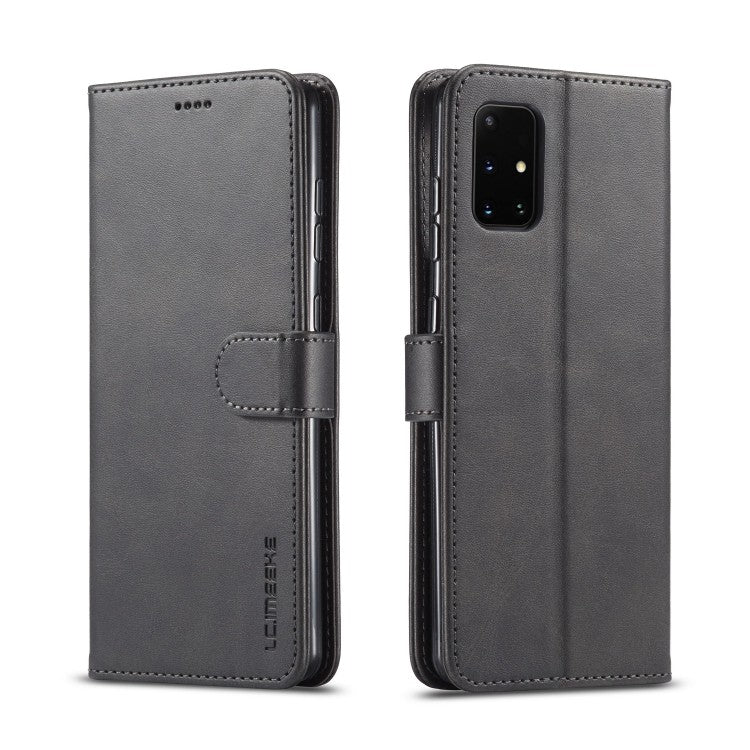 Leder Kreditkarte Etui Wallet Case für Samsung Galaxy A41 Schwarz