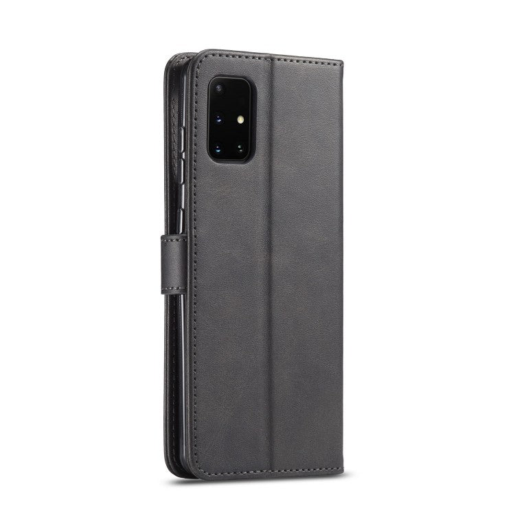 Leder Kreditkarte Etui Wallet Case für Samsung Galaxy A41 Schwarz