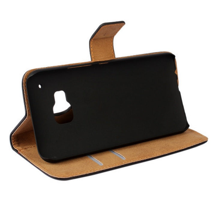 Schwarz Leder Kreditkarte Etui HTC One M9