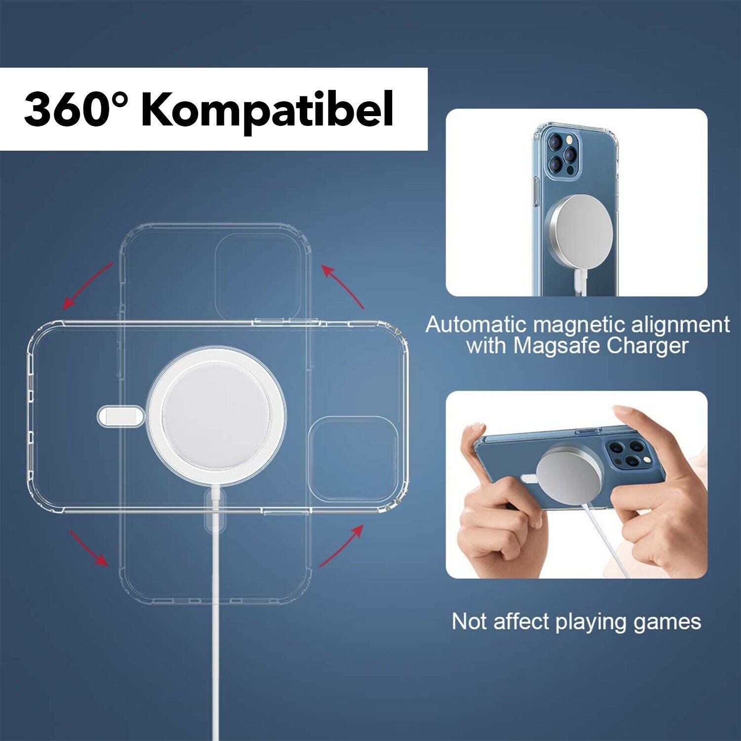 iPhone 12, 12 Pro Magsafe Hülle Magnetisches Case Transparent