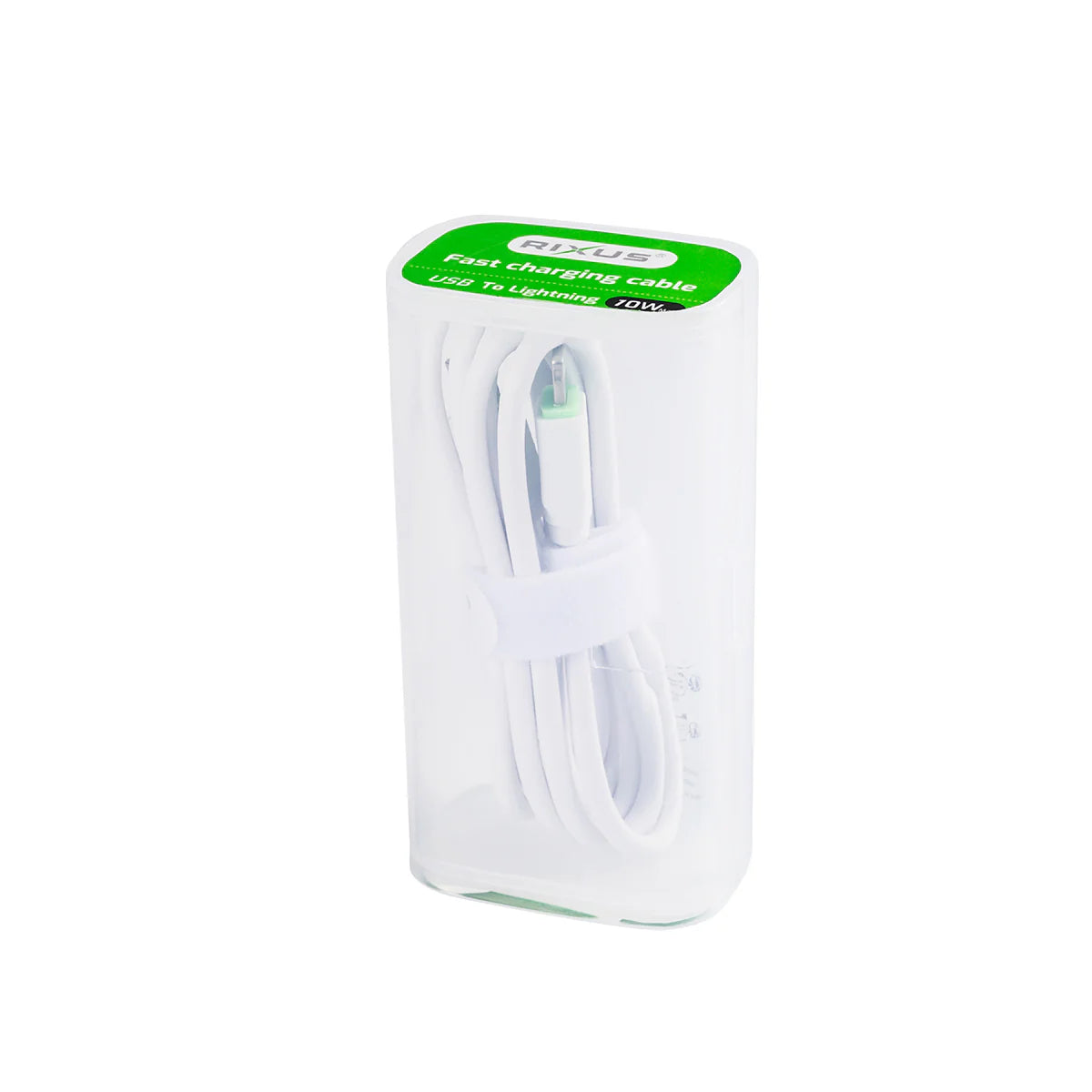 Rixus Schnellladekabel – USB-A zu Lightning, 100cm, Weiss - Phonebazaar