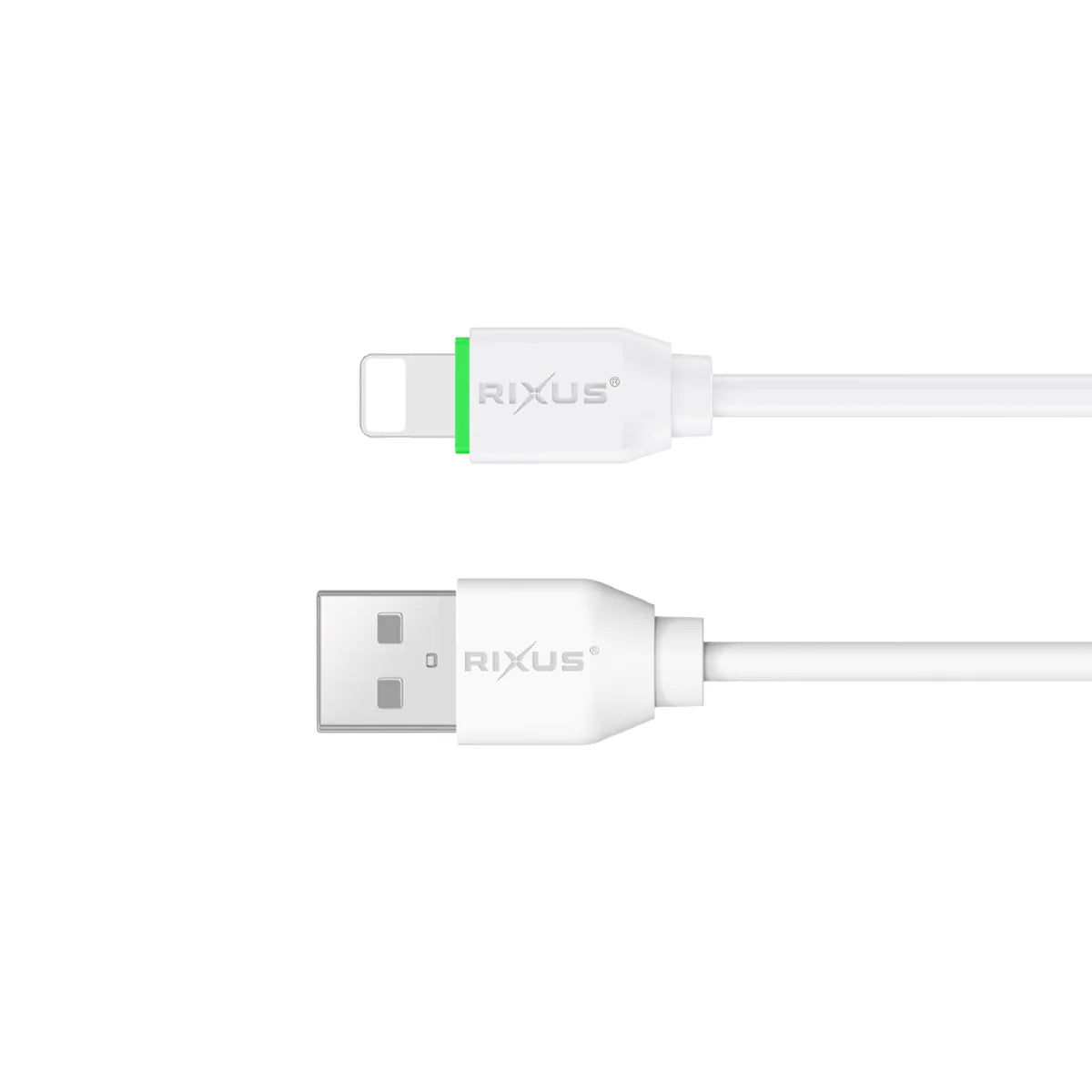 Rixus Schnellladekabel – USB-A zu Lightning, 100cm, Weiss - Phonebazaar