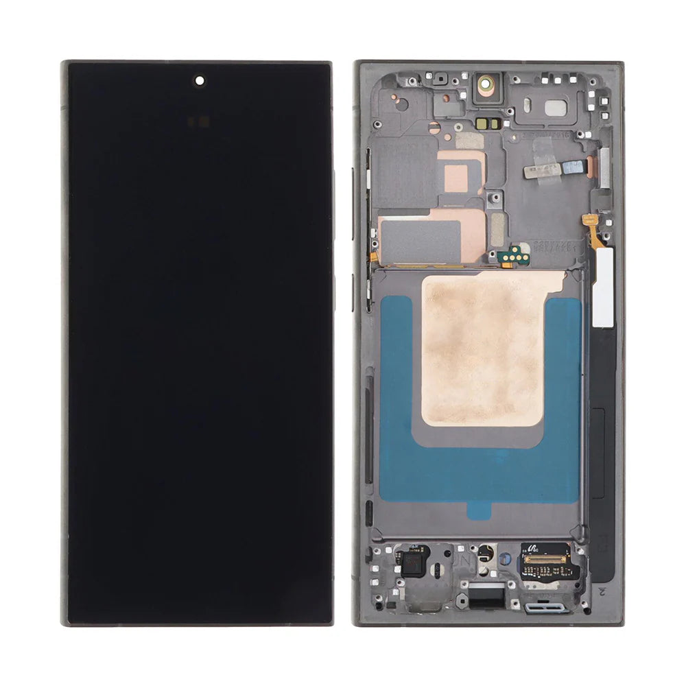 Samsung Galaxy S24 Ultra Display und Digitizer mit Rahmen Titanium Black Service Pack - Phonebazaar
