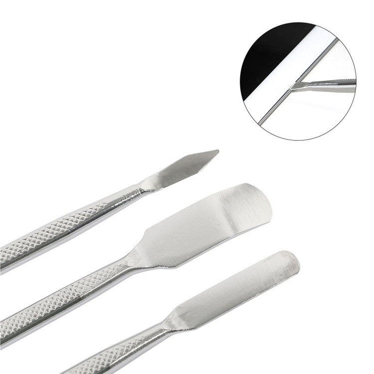 3-teiliges Profi Spudger Spatel Set Metall Reparaturwerkzeug