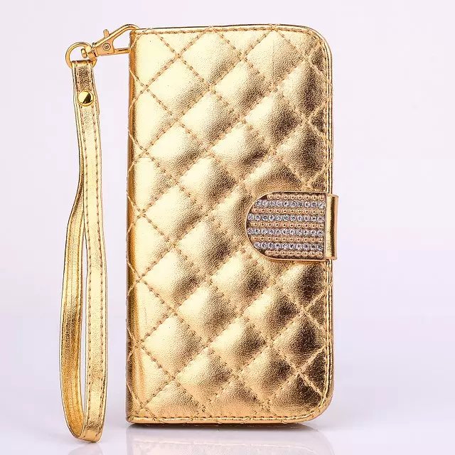 Bling Gold Leder Kreditkarte Etui Samsung Galaxy S6