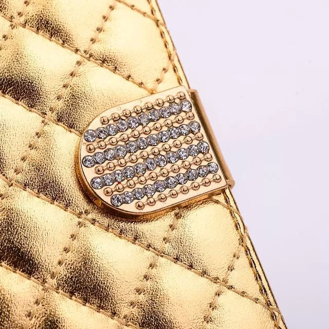 Bling Gold Leder Kreditkarte Etui Samsung Galaxy S6