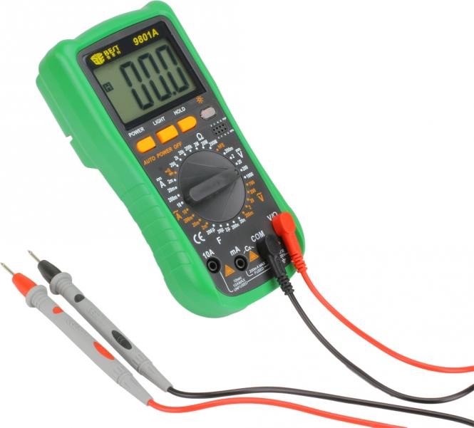 Digital Multimeter BEST 9801A, Grün inkl. Messspitzen und Transporttasche