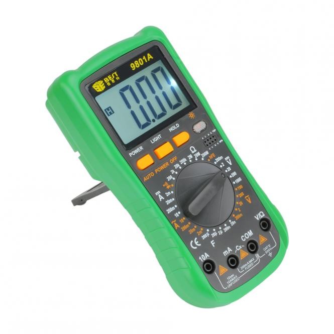 Digital Multimeter BEST 9801A, Grün inkl. Messspitzen und Transporttasche