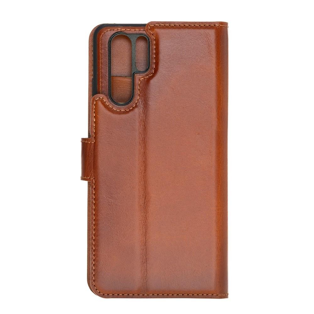Bouletta Magnetische abnehmbare Handyhülle aus Leder mit RFID-Blocker für Huawei P30 Pro Rustic Tan With Effect