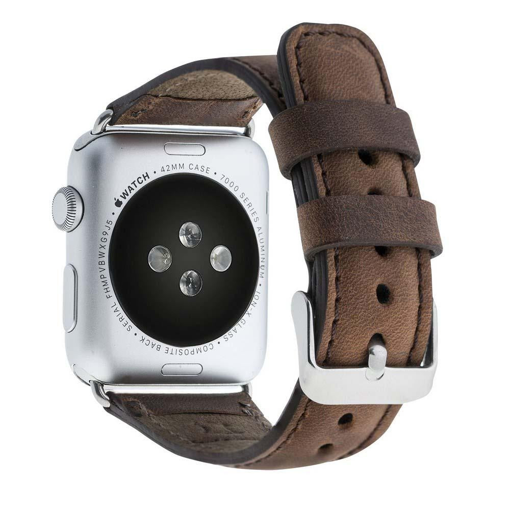 Bouletta ECHT LEDER Apple Watch für 42mm / 44mm - Antic Braun