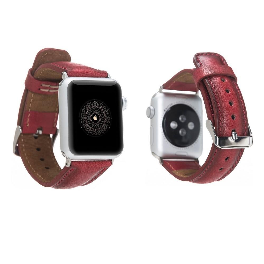 Bouletta Lederarmband für Applewatch 42mm / 44 mm - Rost Rot