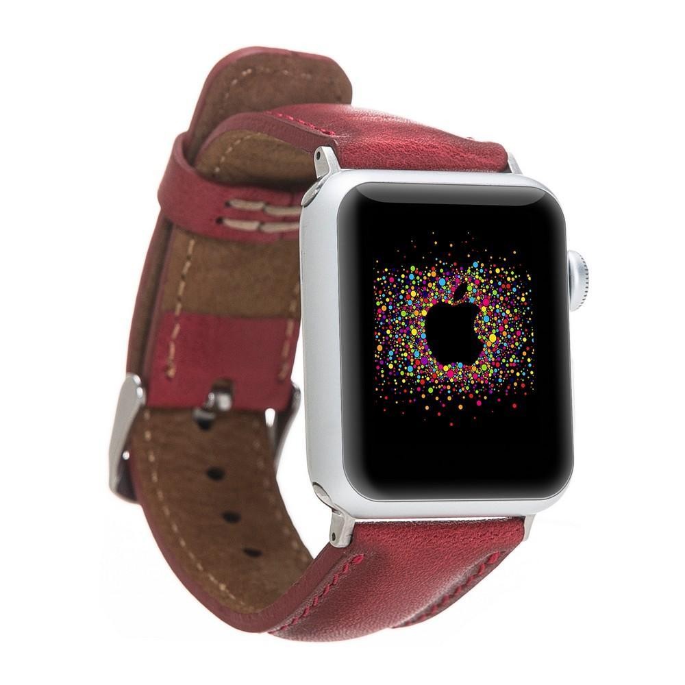 Bouletta Lederarmband für Applewatch 42mm / 44 mm - Rost Rot