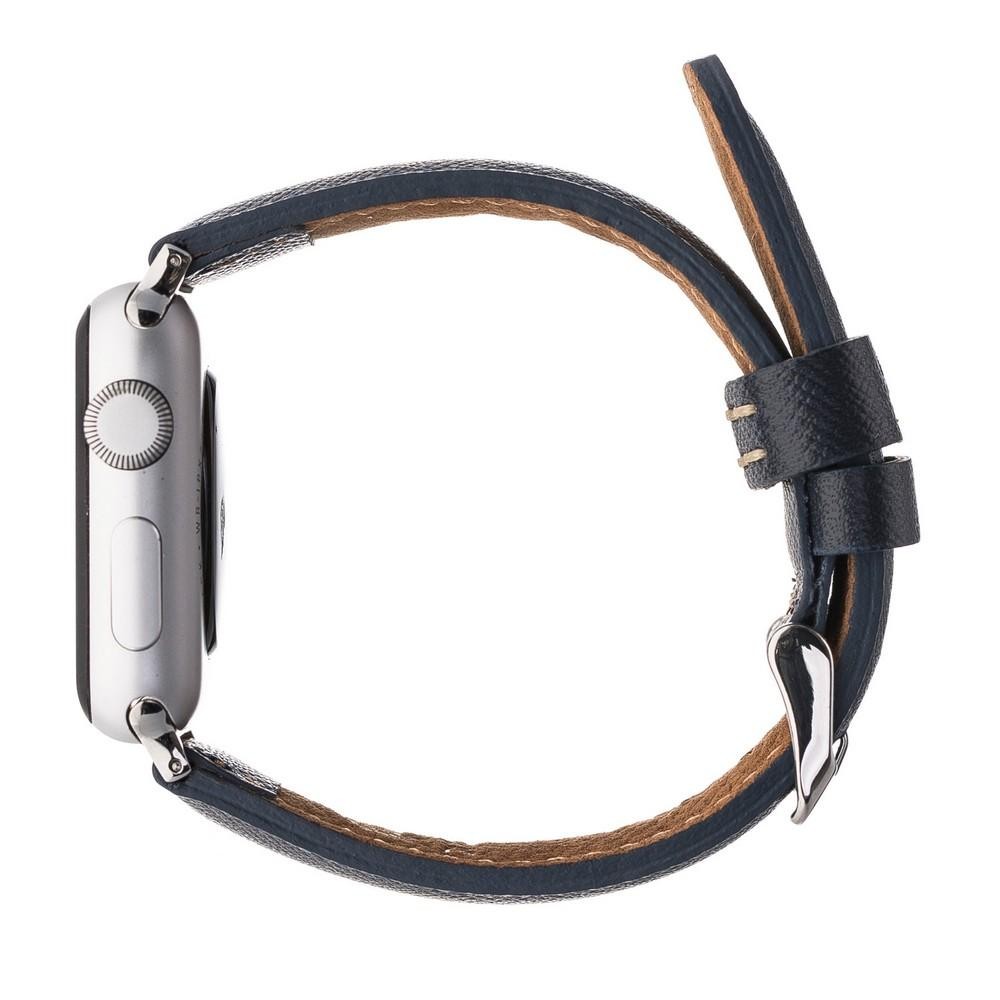 BoulettaLederarmband für Applewatch 42mm / 44 mm - Navy Blau