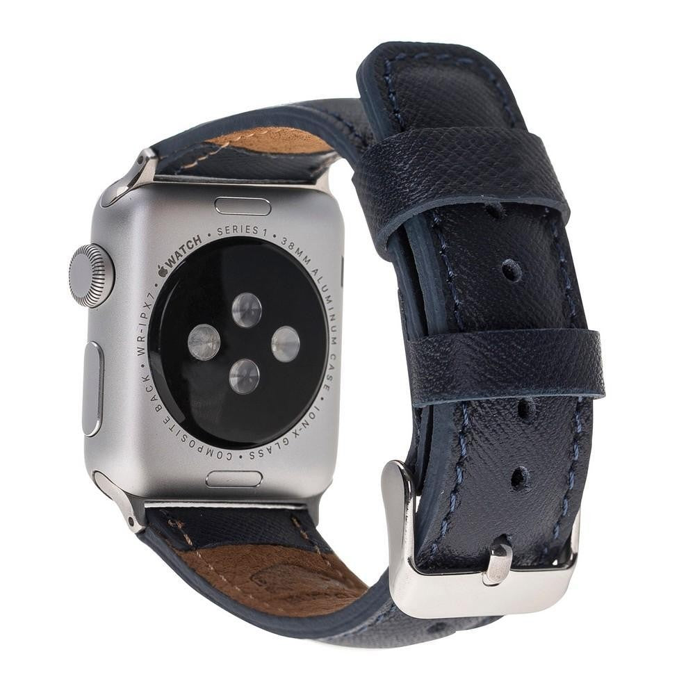 BoulettaLederarmband für Applewatch 42mm / 44 mm - Navy Blau