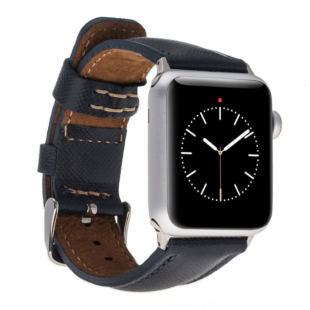 BoulettaLederarmband für Applewatch 42mm / 44 mm - Navy Blau