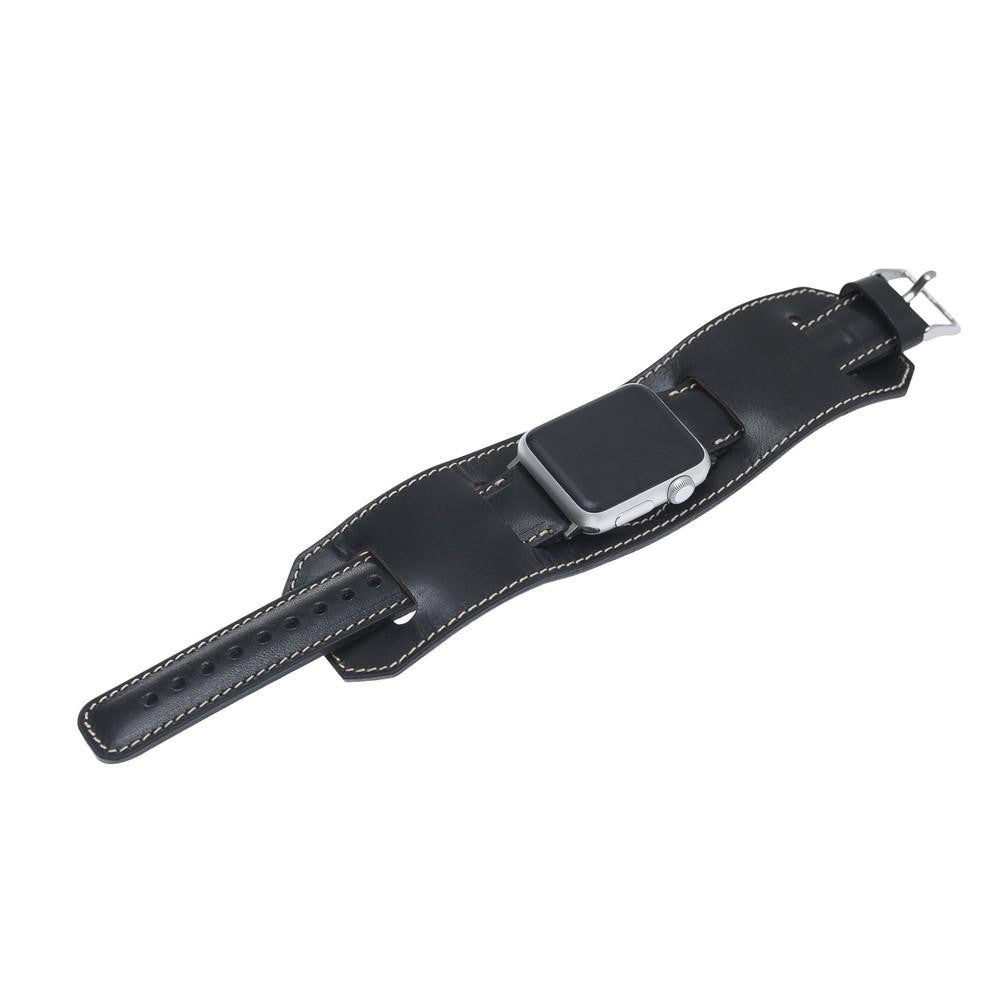Bouletta Uhrenarmband Leder für Apple Uhr 38mm / 40 mm Pflanzlich Schwarz