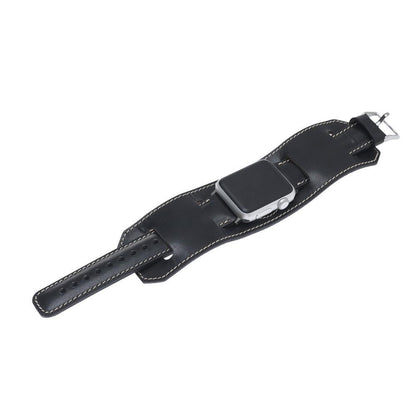 Bouletta Uhrenarmband Leder für Apple Uhr 38mm / 40 mm Pflanzlich Schwarz