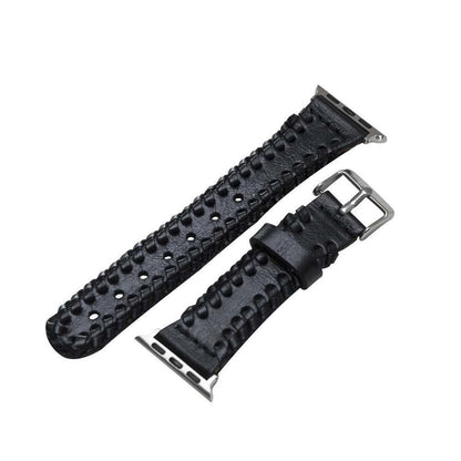 Bouletta Geflochtenes Lederarmband für Apfeluhr 40mm / 42mm - Rustikal Schwarz