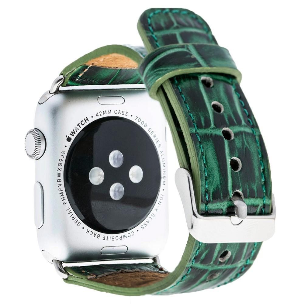 Bouletta Lederarmband für Applewatch 42mm / 44 mm - Krokodil Grün
