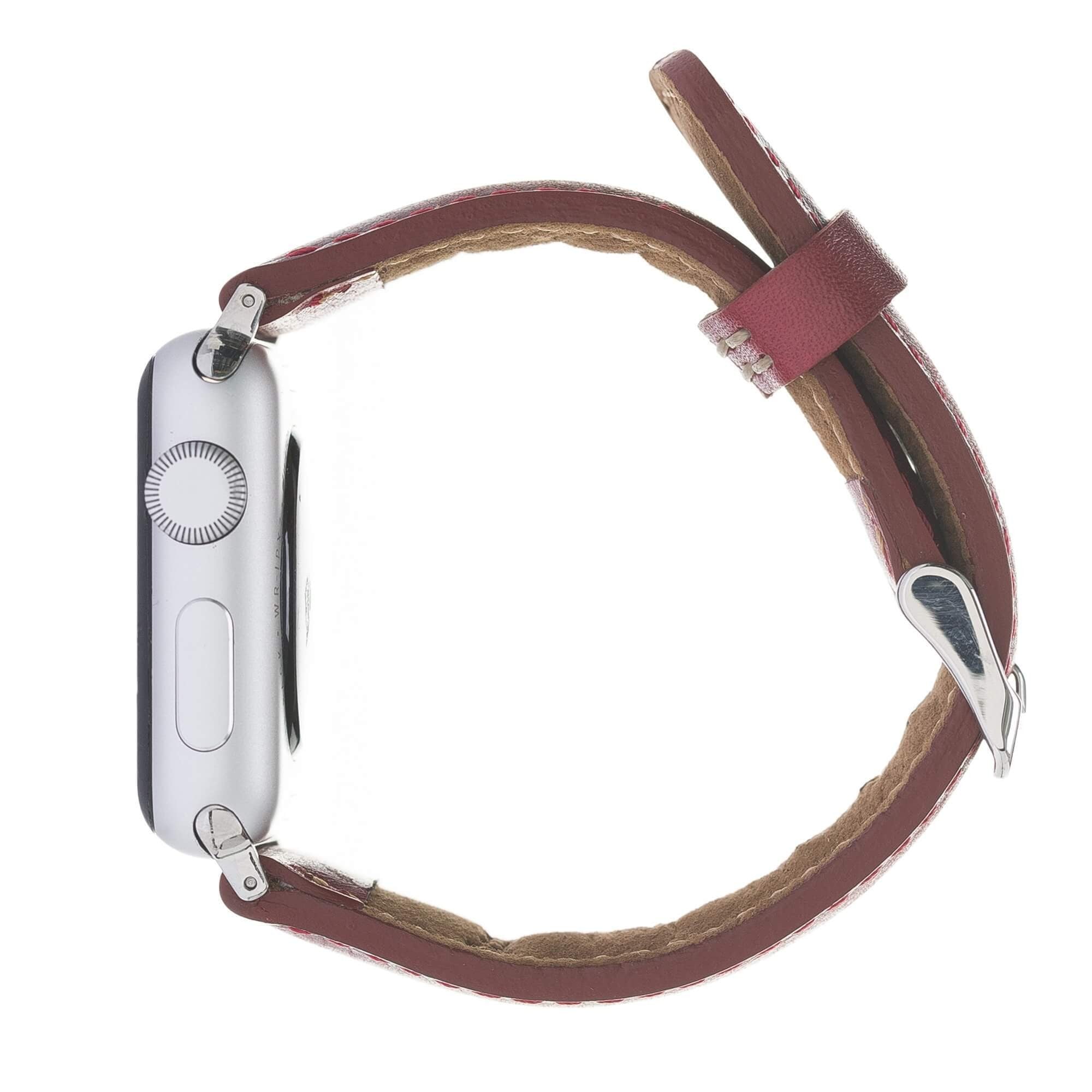 Bouletta Lederarmband für Applewatch 38mm / 40 mm - Rot brüniert