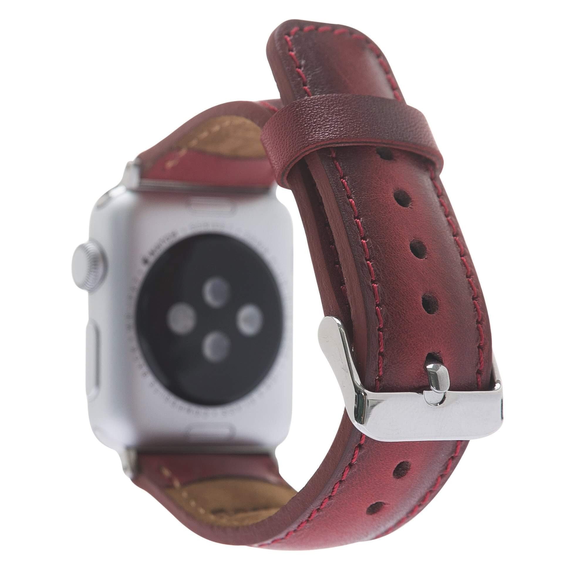 Bouletta Lederarmband für Applewatch 38mm / 40 mm - Rot brüniert