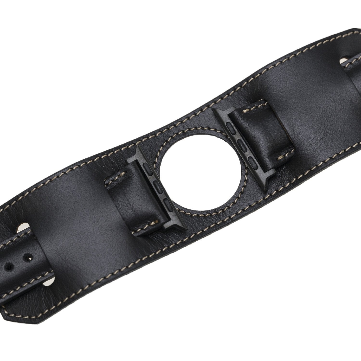 Bouletta Lederarmband für Apple Watch  42mm / 44 mm - Rustikal Schwarz