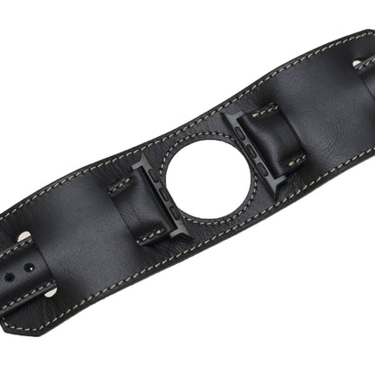 Bouletta Lederarmband für Apple Watch  42mm / 44 mm - Rustikal Schwarz