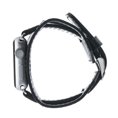 Bouletta Lederarmband für Apple Watch  42mm / 44 mm - Rustikal Schwarz