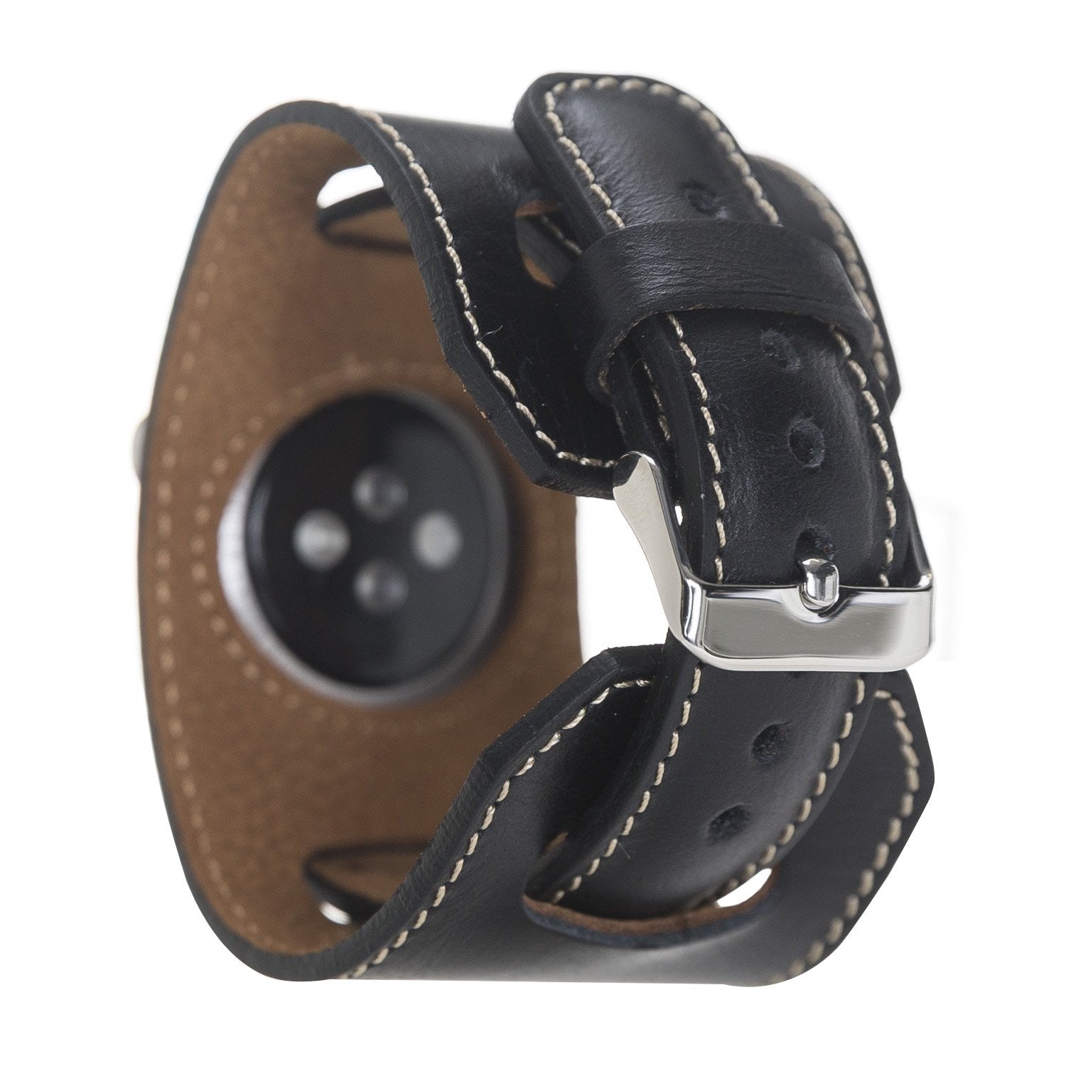 Bouletta Lederarmband für Apple Watch  42mm / 44 mm - Rustikal Schwarz