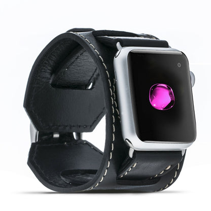 Bouletta Lederarmband für Apple Watch  42mm / 44 mm - Rustikal Schwarz