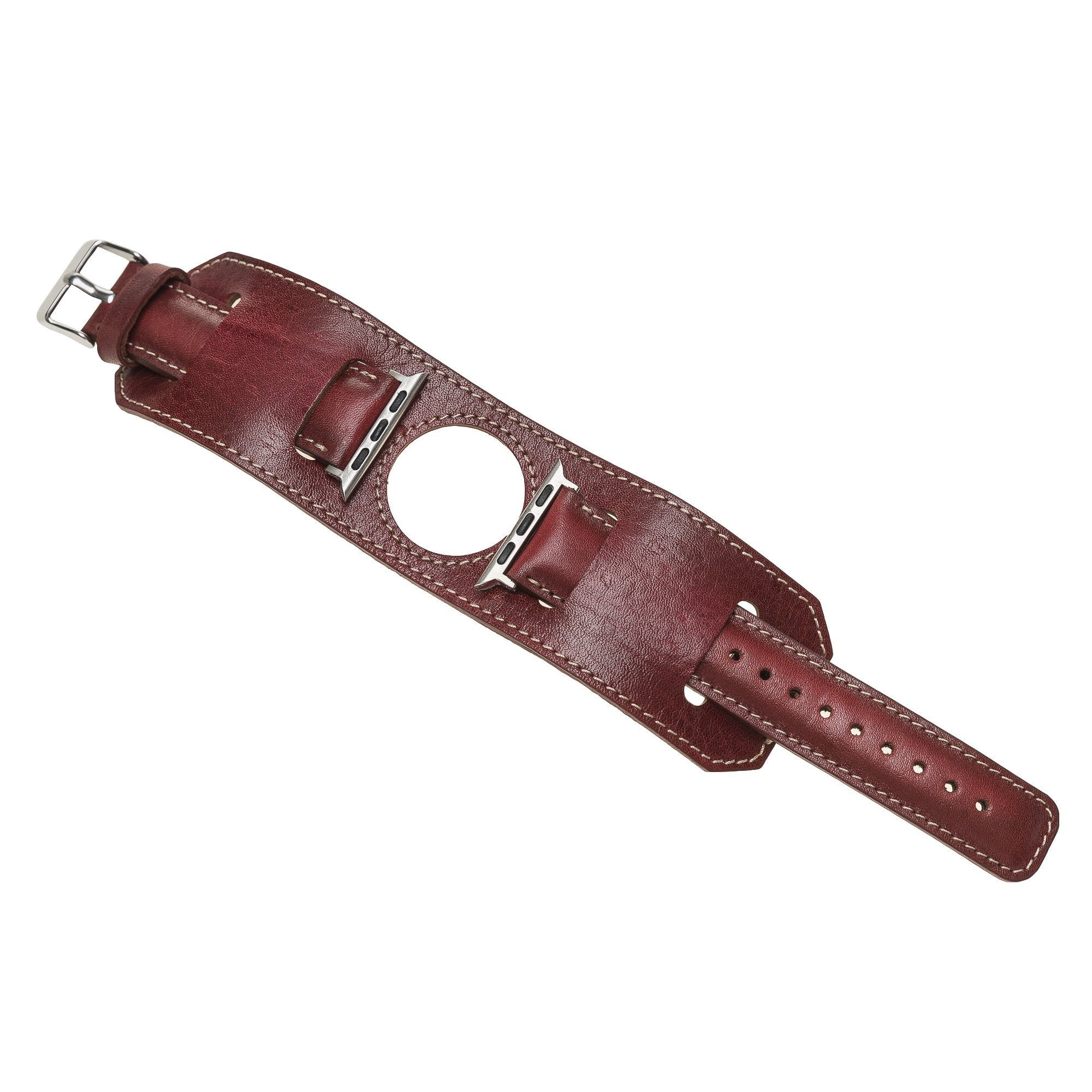 Bouletta Lederarmband für Apple Watch  42mm / 44 mm - Rot brüniert