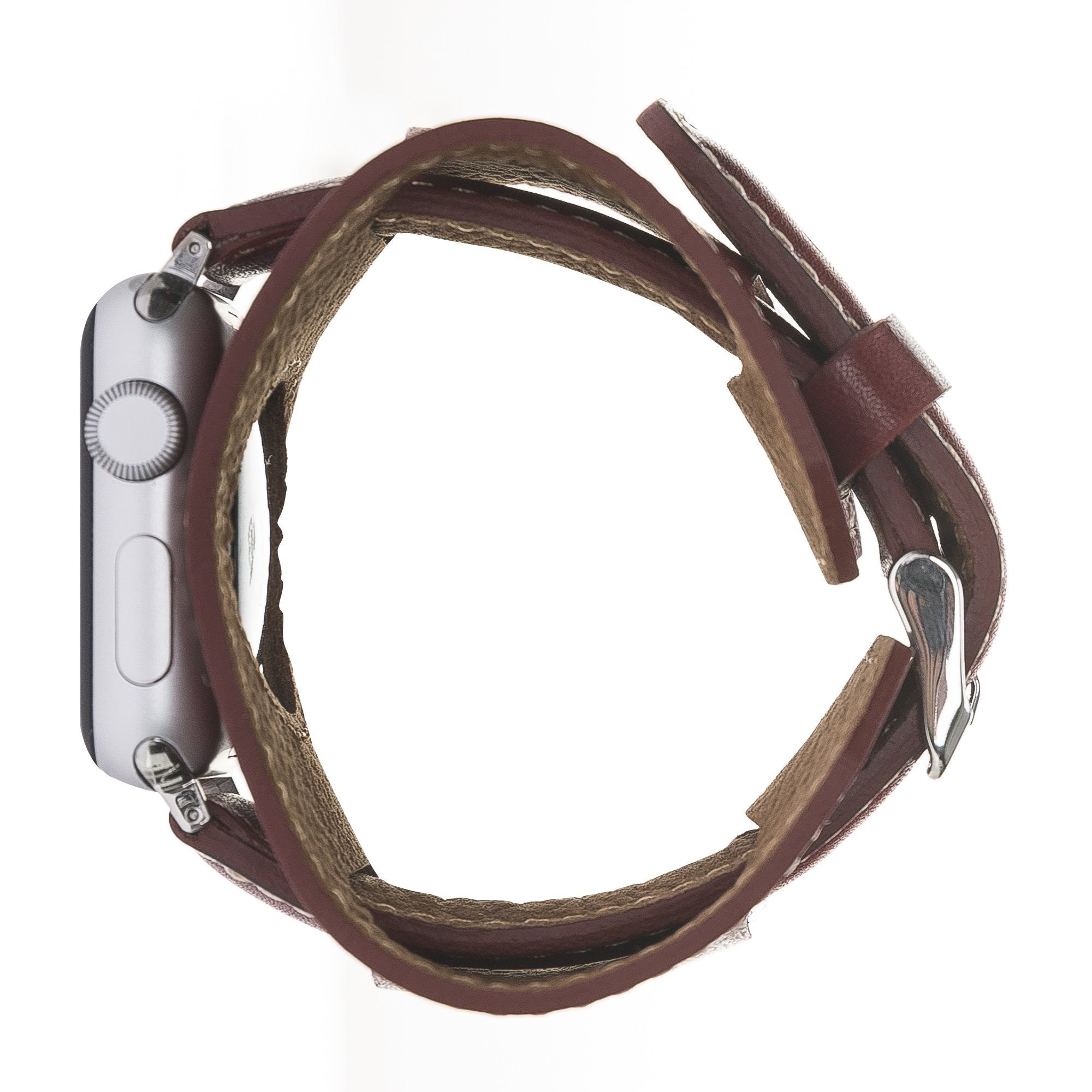 Bouletta Lederarmband für Apple Watch  42mm / 44 mm - Rot brüniert
