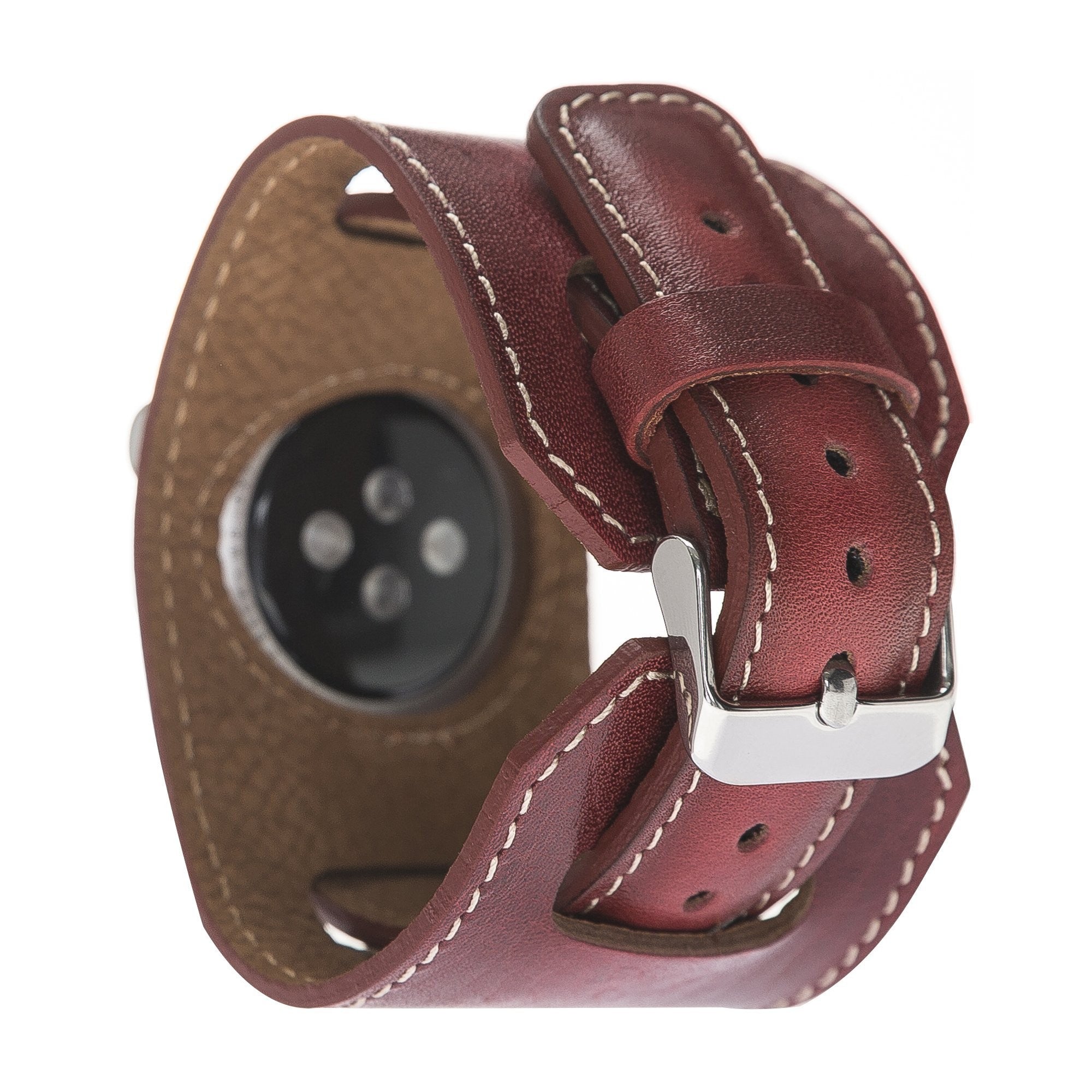Bouletta Lederarmband für Apple Watch  42mm / 44 mm - Rot brüniert