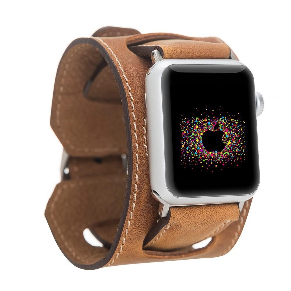 Bouletta Lederarmband für Apple Watch  42mm / 44 mm - Antic Tan