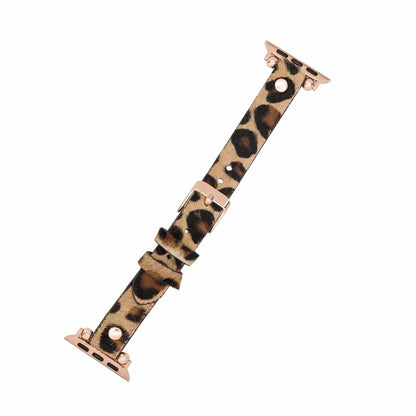 Bouletta Leder Watch Slim Band für Apple Watch 42-44mm Leopar Hairy