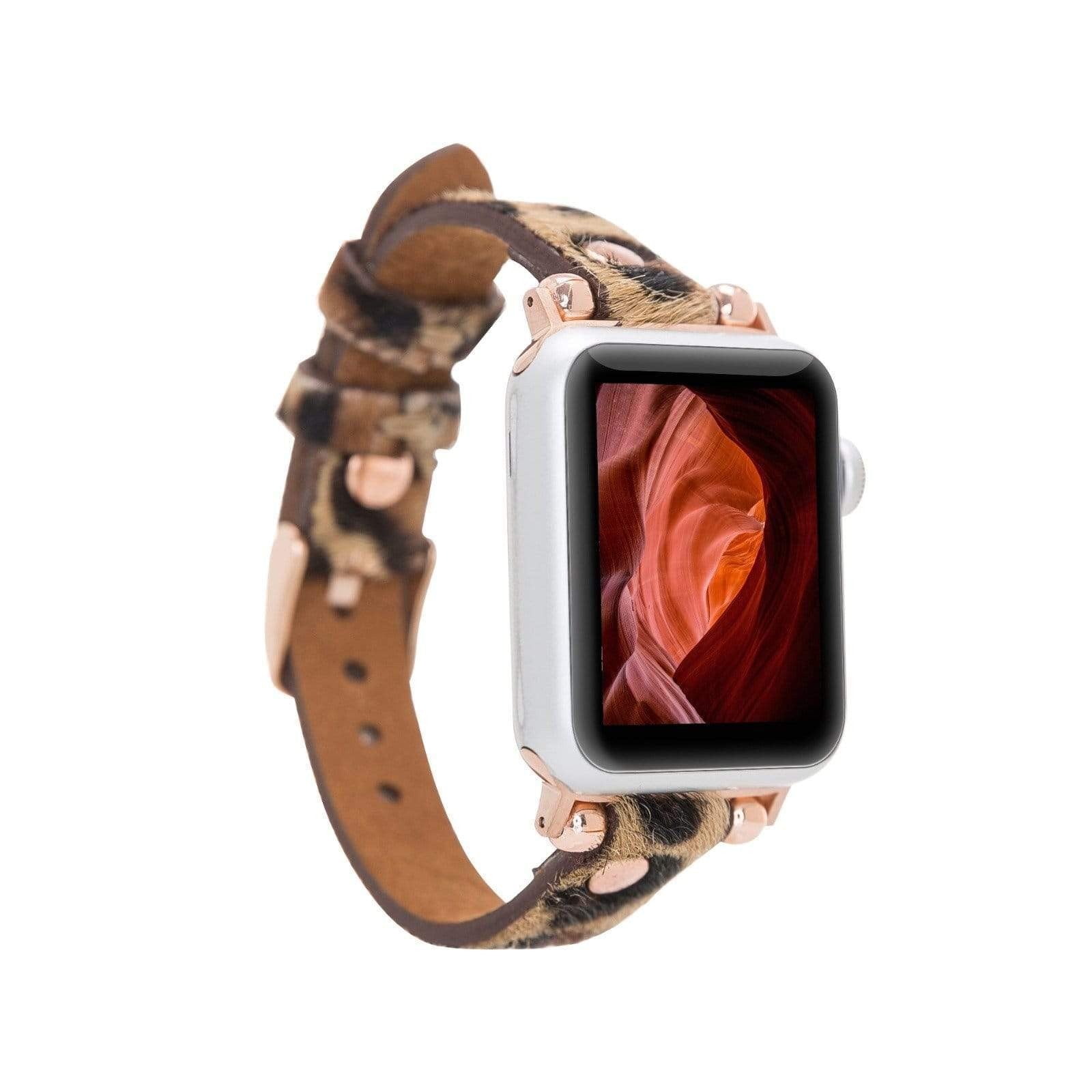 Bouletta Leder Watch Slim Band für Apple Watch 42-44mm Leopar Hairy