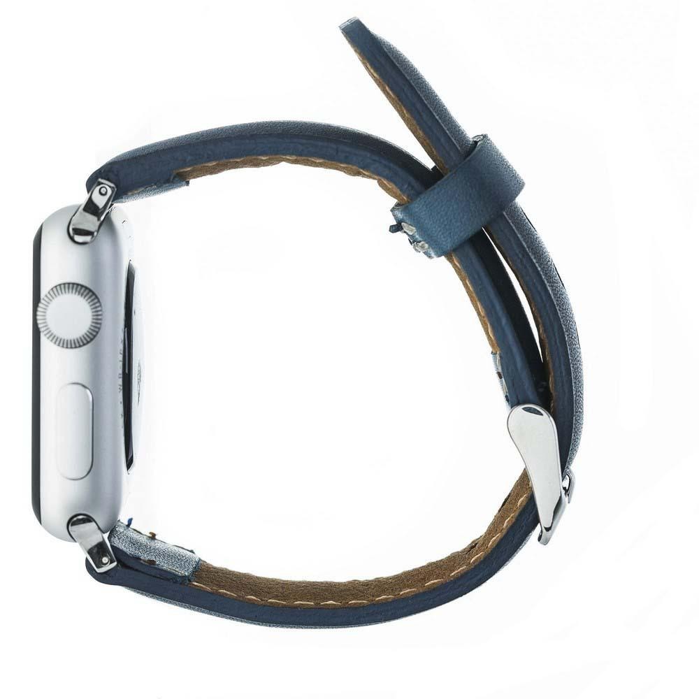 Bouletta Leder Watch Gurt für Apple Watch 42mm / 44mm - BRN Burnt Blau