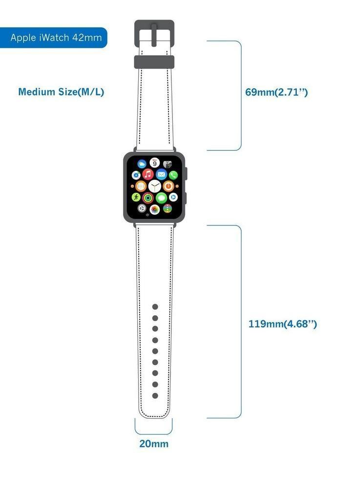 Bouletta Leder Watch Gurt für Apple Watch 42mm / 44mm - Antic Schwarz