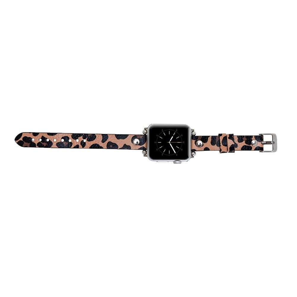 Bouletta Leder Trokya Silber Uhrenarmband für Apple Watch 42mm / 44mm - Leopar