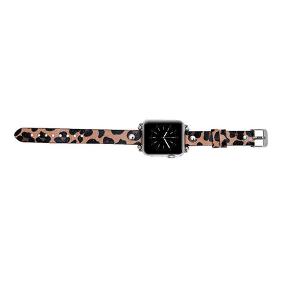 Bouletta Leder Trokya Silber Uhrenarmband für Apple Watch 42mm / 44mm - Leopar