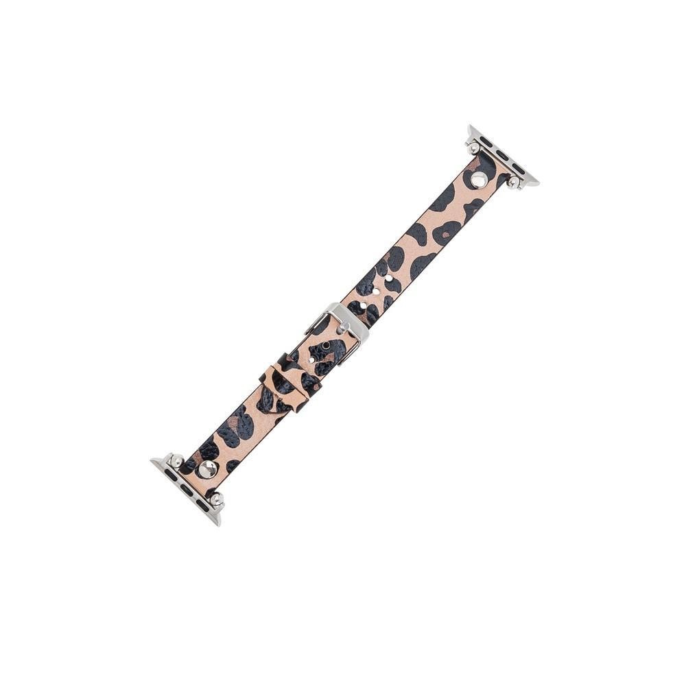 Bouletta Leder Trokya Silber Uhrenarmband für Apple Watch 42mm / 44mm - Leopar