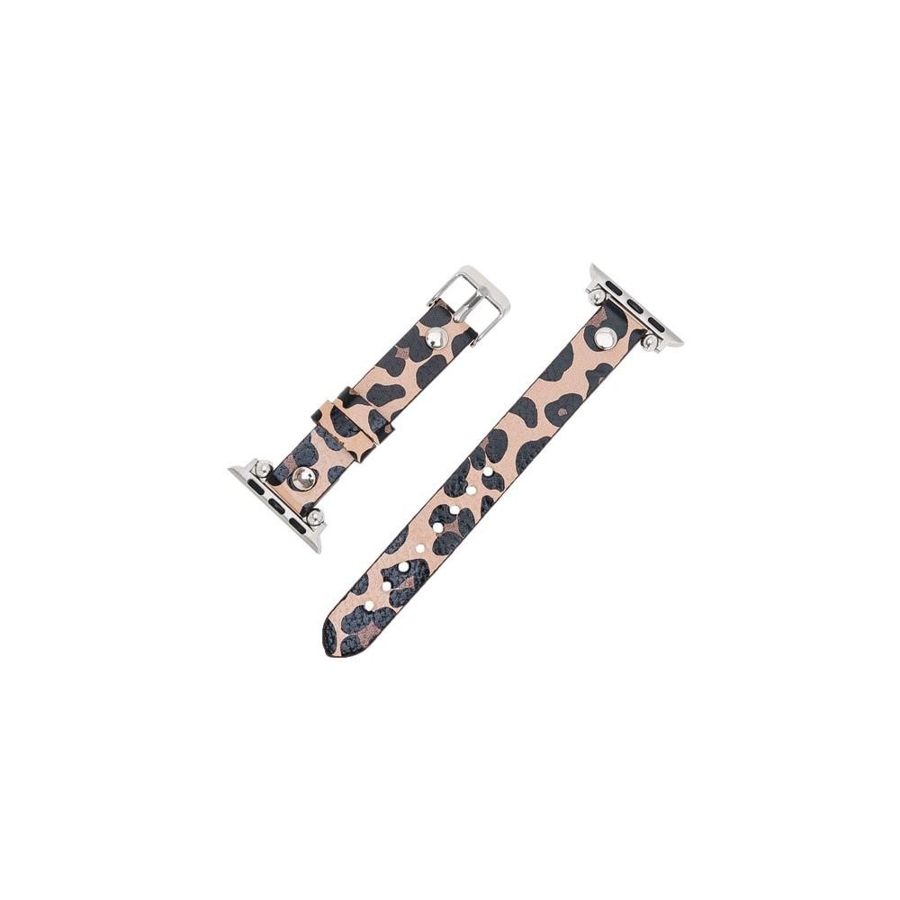 Bouletta Leder Trokya Silber Uhrenarmband für Apple Watch 42mm / 44mm - Leopar