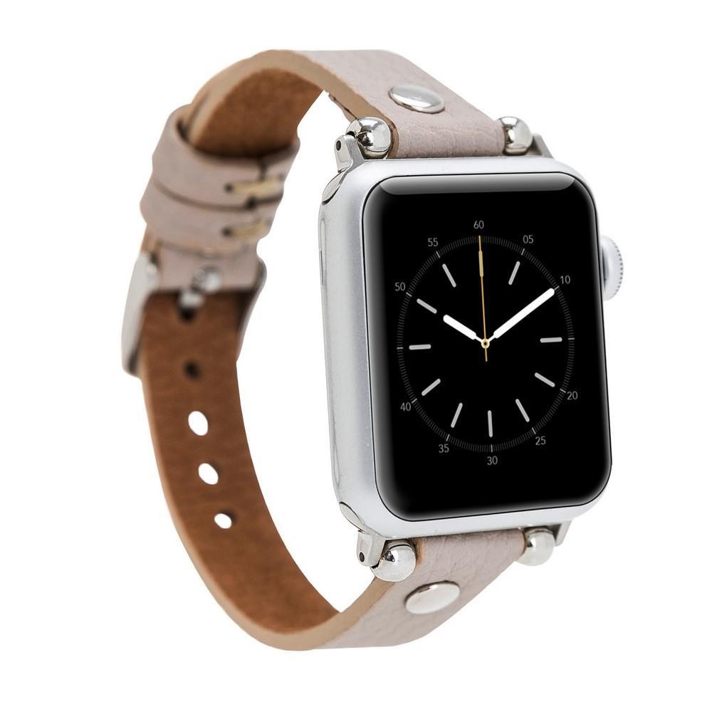 Bouletta Leder Trokya Silber Uhrenarmband für Apple Watch 38mm / 40mm - Floater Nerz