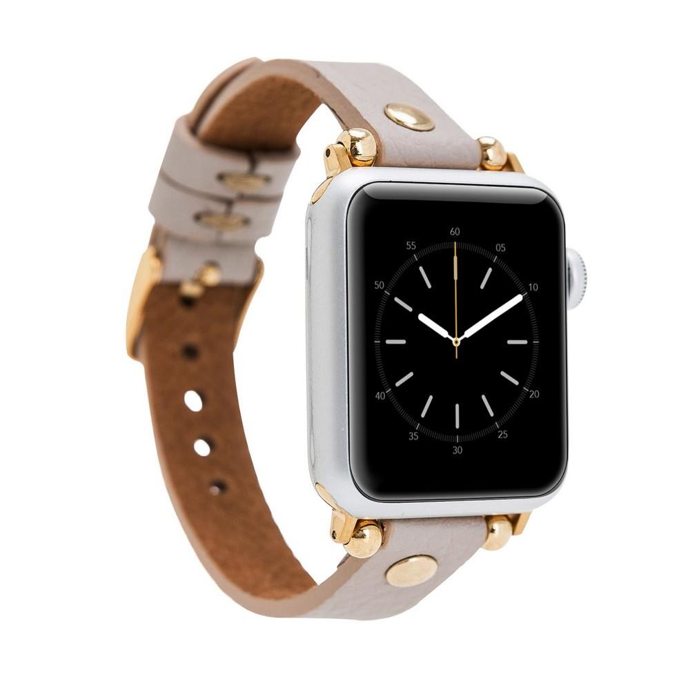 Bouletta Leder Trokya Gold Uhrenarmband für Apple Watch 42mm / 44mm - Floater Nerz